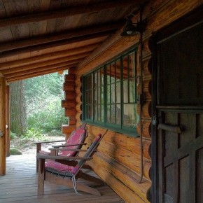 A Hand-Hewn Log Cabin in the Foothills of Oregon's Mount Hood