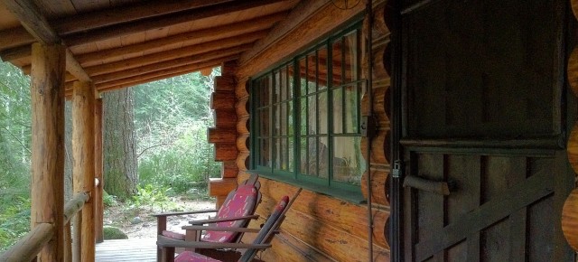 A Hand-Hewn Log Cabin in the Foothills of Oregon's Mount Hood